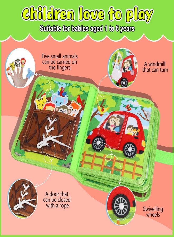 Lurui Toddler Busy Book Montessori Toys for 1 2 3 Year Old - Farm Busy Board Educational Learning Sensory Toy for Boys Girls - Christmas Birthday Gifts for Toddlers Travel Toys for Airplane Car - Image 2
